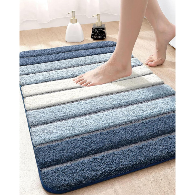 Tapis pour salle de bain Konnie, Bleu, L 20 po x L 32 po