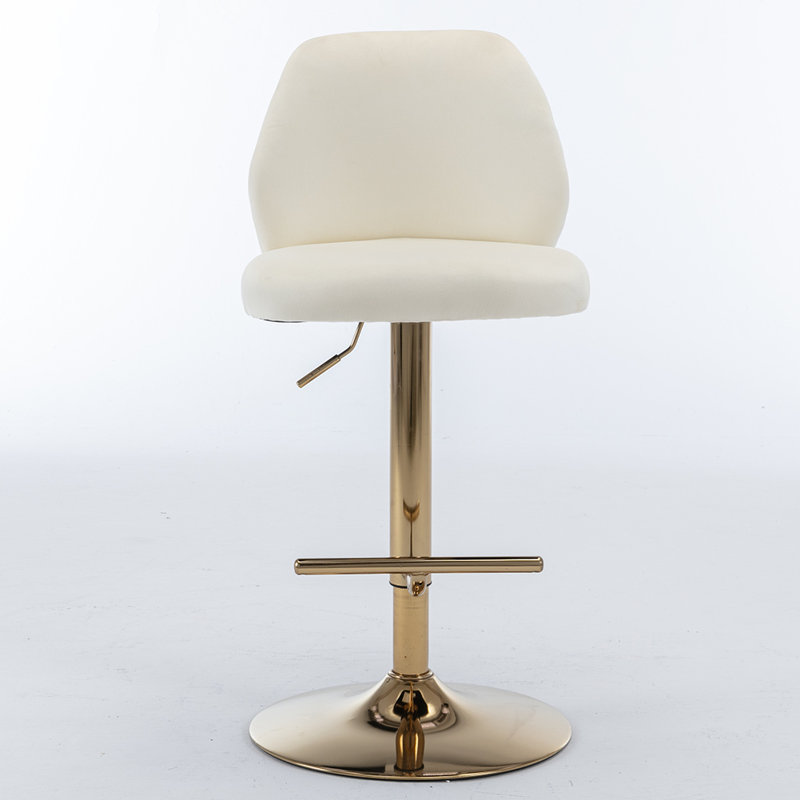 Tabouret de bar rotatif 2 pièces Janney, Crème