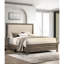 Très grand lit très tendance avec tête de lit tapissier en tissu gris et structure robuste en bois massif-1513724637-1513724625