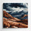 Aquarelle, paysage 49, art mural en métal noir-1522883267