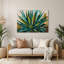 Yucca botanique vert, art mural en métal-496604774