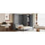 Grand lit escamotable mural avec placard, gris