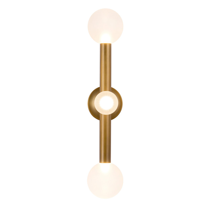 Martinez 3 - Light LED Vanity Light, Vintage Brass/Opal Glass