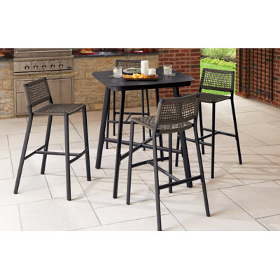 Eiland Square 2 - Person 36" Long Powder Coated Aluminum Dining Set by Oxford Garden