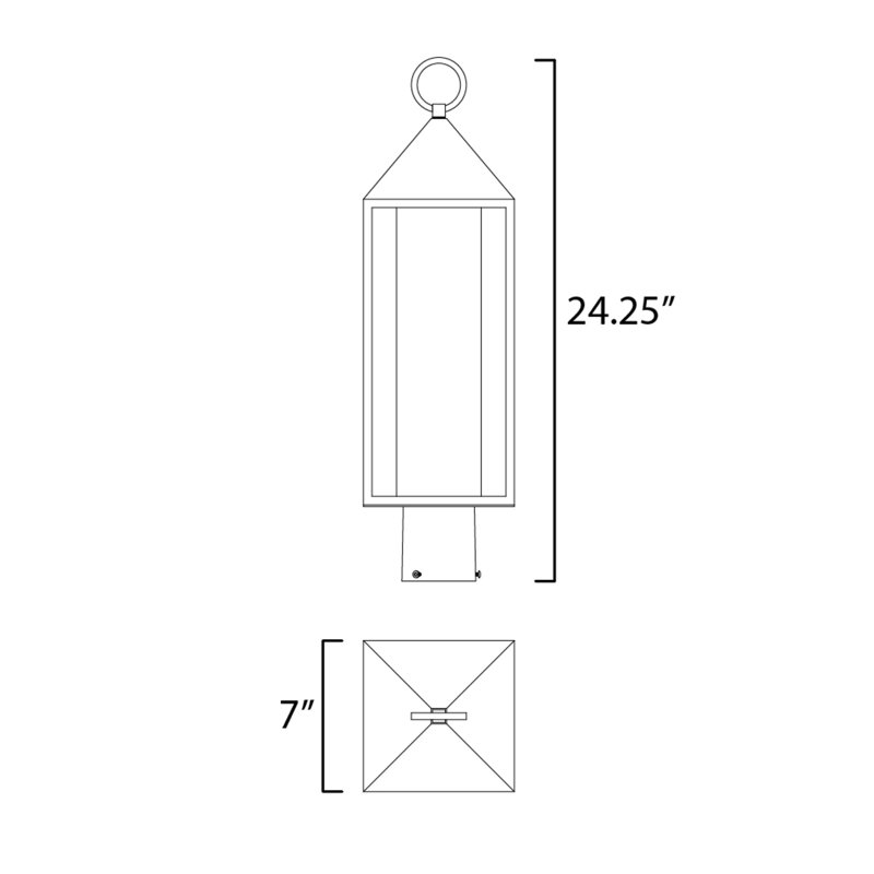 Tête de lanterne câblée 1 lumière H 24,25 po Munich