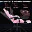 Fauteuils de jeu vidéo ergonomiques, chaises de jeu d'ordinateur avec support lombaire et repose-pieds de massage, appui-tête réglable pour ordinateur de style course pour adultes, rose et blanc