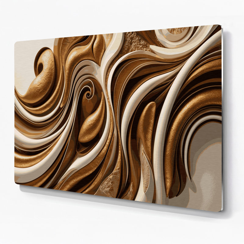 «Biomorphic Abstraction 79», art mural en métal brun, H 24 po x l 36 po