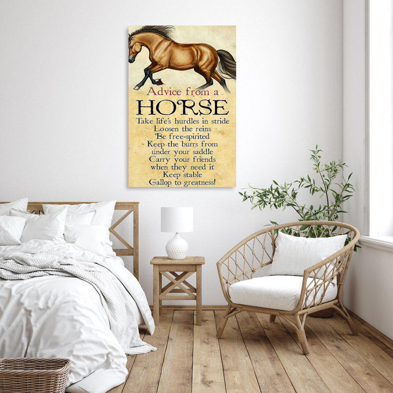 Decaro, conseils d'un cheval sur toile, impression, H 20 po x l 16 po x P 1,25 po