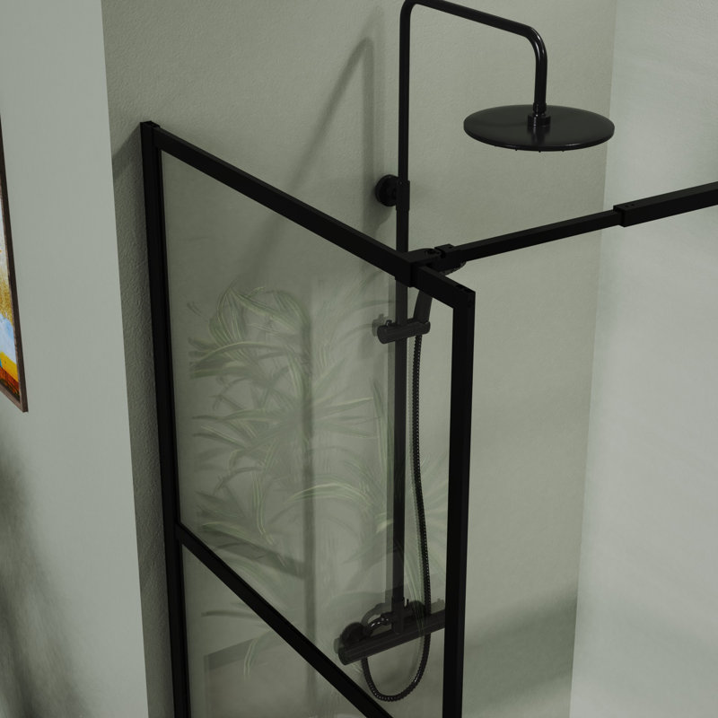 34“W x 72”H Frosted Tempered Glass Shower Door