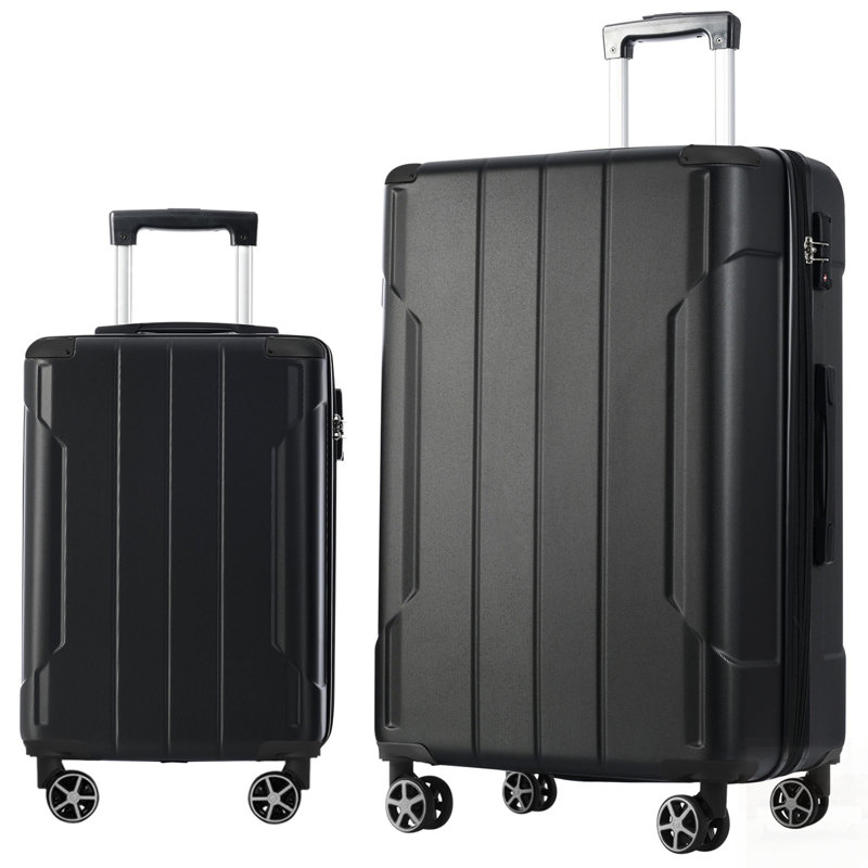 Ensemble de 2 valises durables en plastique rigide ABS avec serrure TSA extensible et roulettes pivotantes pour faciliter les déplacements
