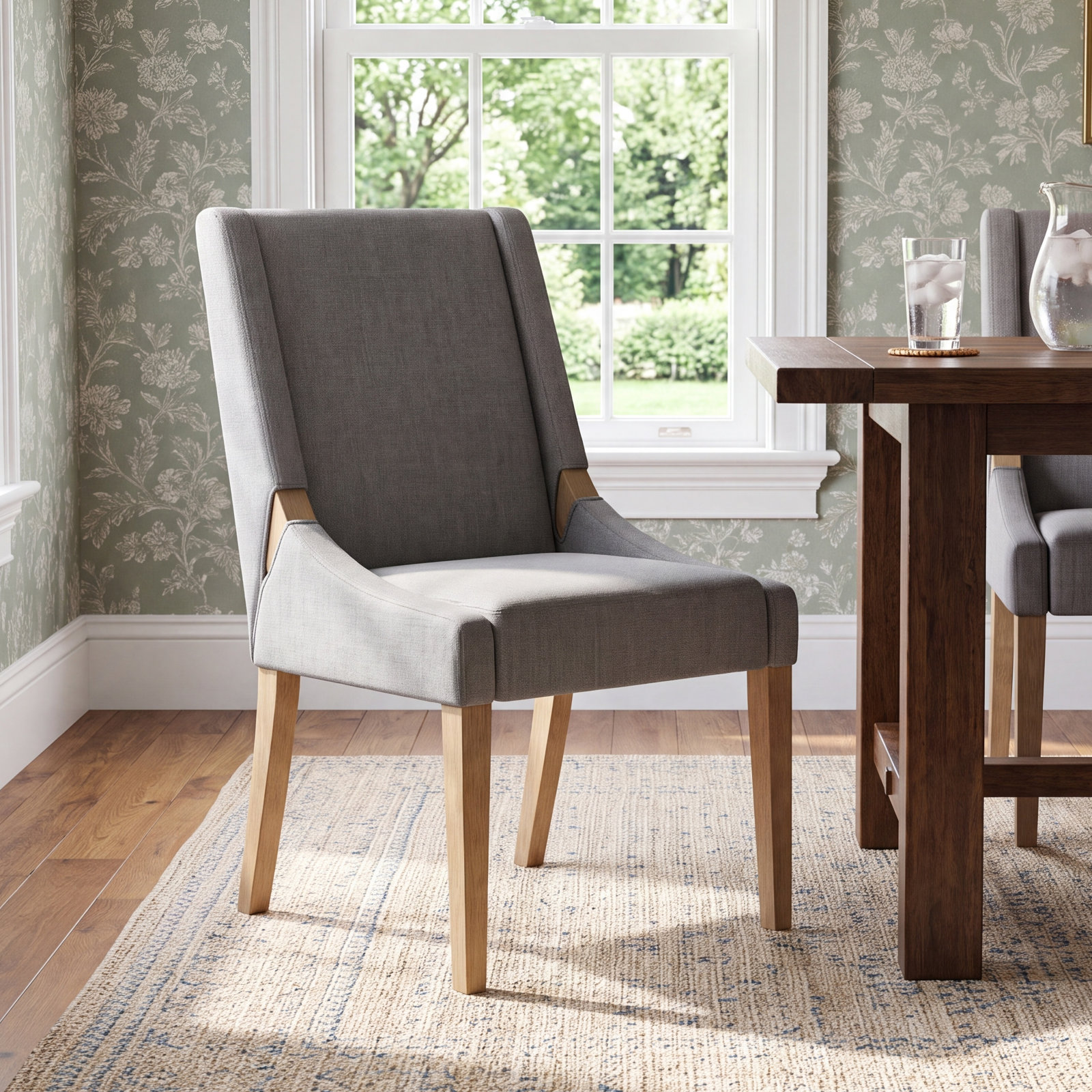 Annie Linen Armchair, Brown, Effie Flint Performance Linen