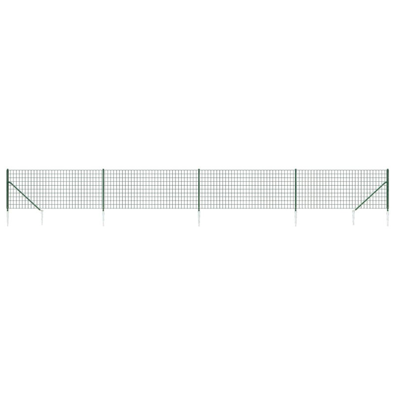 Aveleen Metal Wire/Mesh Fence, 7, 80cm H x 1000cm W x 7.5cm D, Green