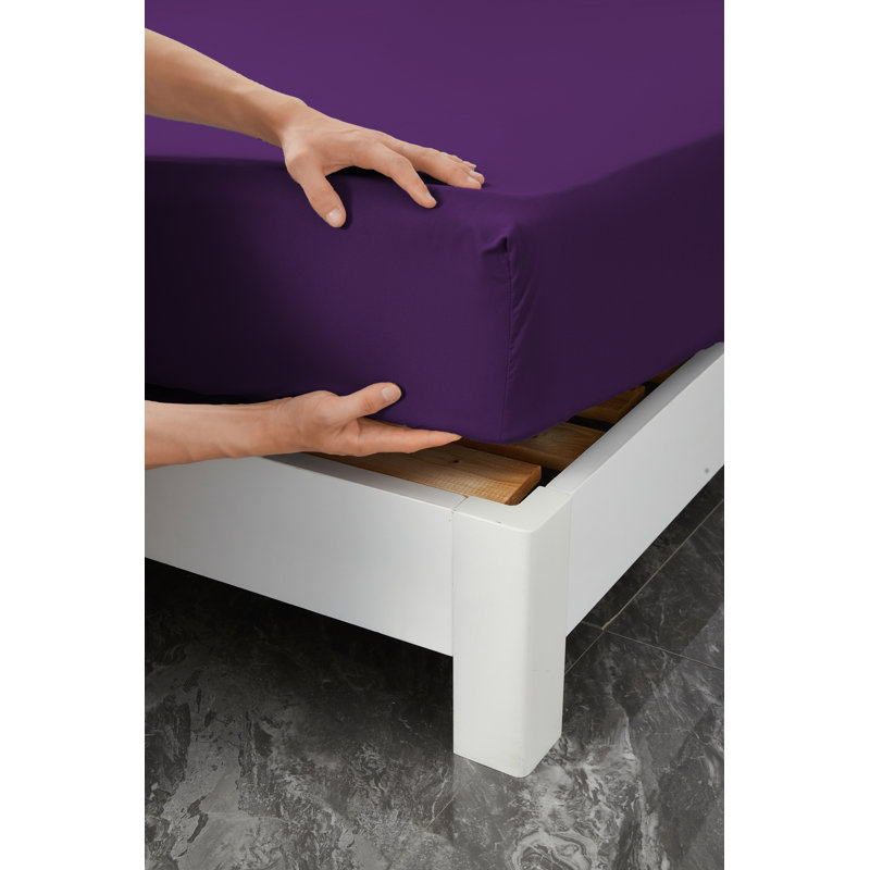Ensemble de draps en rayonne , Violet, Ensemble de draps pour très grand lit + un drap-h