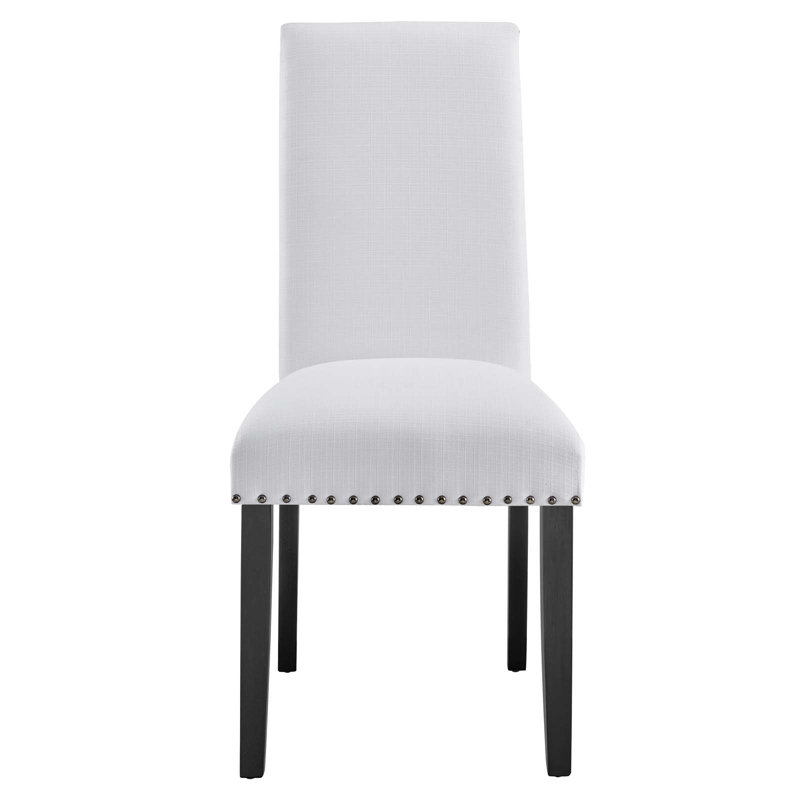 Chaise d'appoint de salle à manger Modway Parcel Parsons rembourrée, Blanc