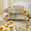 Ensemble de courtepointe réversible 100% coton jaune / vert-1102257468