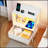 2 Pack Modern Nightstand With Charging Station, Bedside Tables With LED Light And Fabric Drawers-1275609850