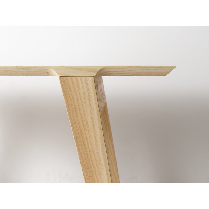 Isometric Solid Wood Dining Bench, Beige, 18" H x 56.5" W x 17" D