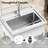 28.3 In. Freestanding Single Basin Stainless Steel Utility Sink With Shelves