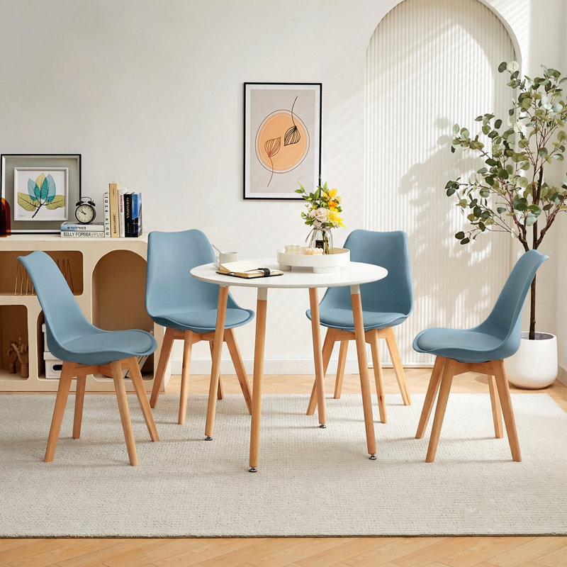 4 - Person Dining Set, White, Air Force Blue