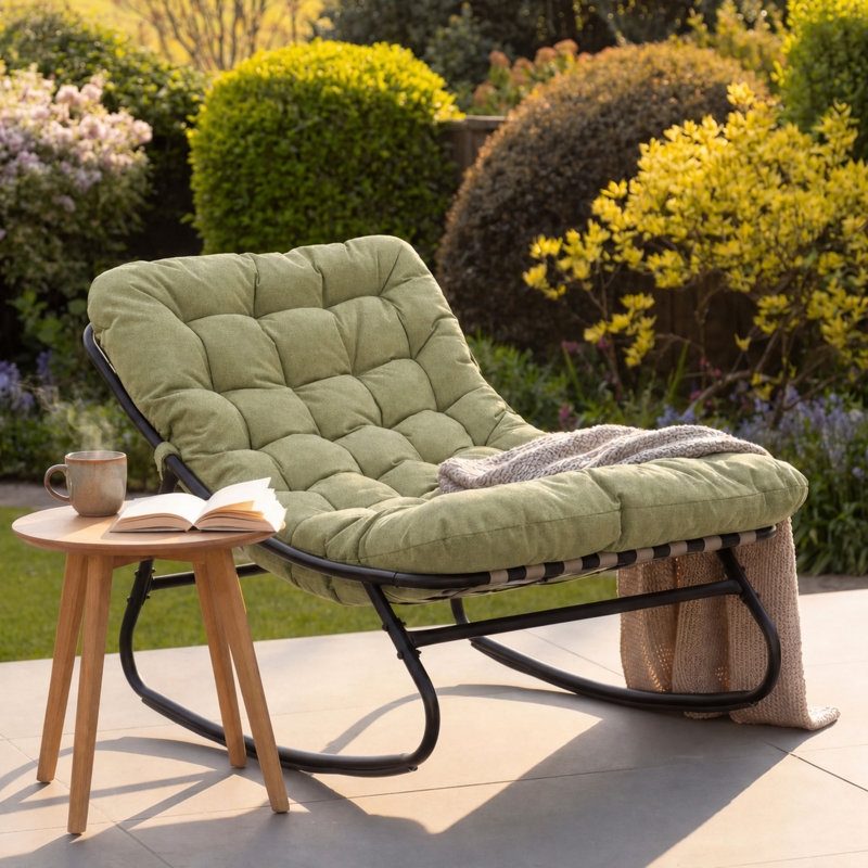 Solace Outdoor Rocking Chair, Green