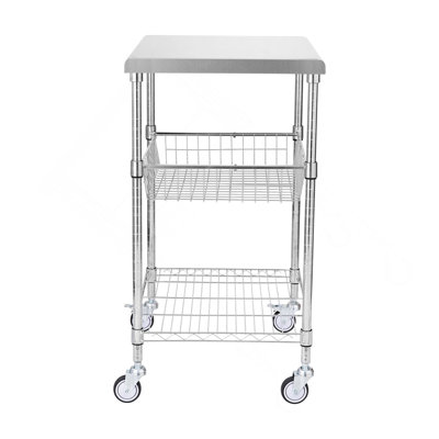 Chariot roulant à 3 niveaux sur roulettes 24 po x 20 po x 36,6 po 470 LBS 6 crochets