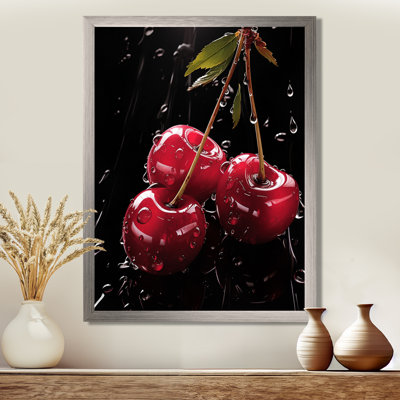 «Black and red Cherry Delight 1», art mural cerise
