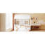 Lit double en bois avec lit gigogne simple, lit de jour en bois, blanc