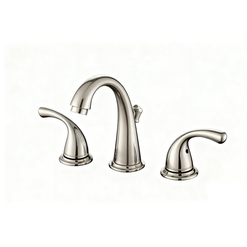 Luna Collection Two-Handle 6" to 10" Widespread Lavatory Bathroom Faucet with Drain Assembly - Brushed Nickel, Brushed Nickel