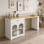 Table de cuisine extensible avec station de recharge intégrée, rangement pour bouteilles de vin et tiroirs-768661975