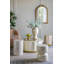 Tabouret d'appoint cylindrique 14 x 14 x 18 po avec finition coquille d'or Capiz et base piédestal
