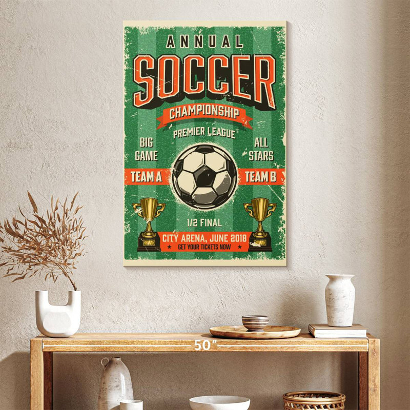 Affiche de soccer, H 39 po x l 26 po