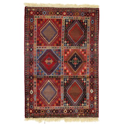 Persian Classic One-of-a-Kind Hand-Knotted Rust/Blue/Beige 3'3"" x 4'11"" Area Rug -  Pasargad NY, D09546a