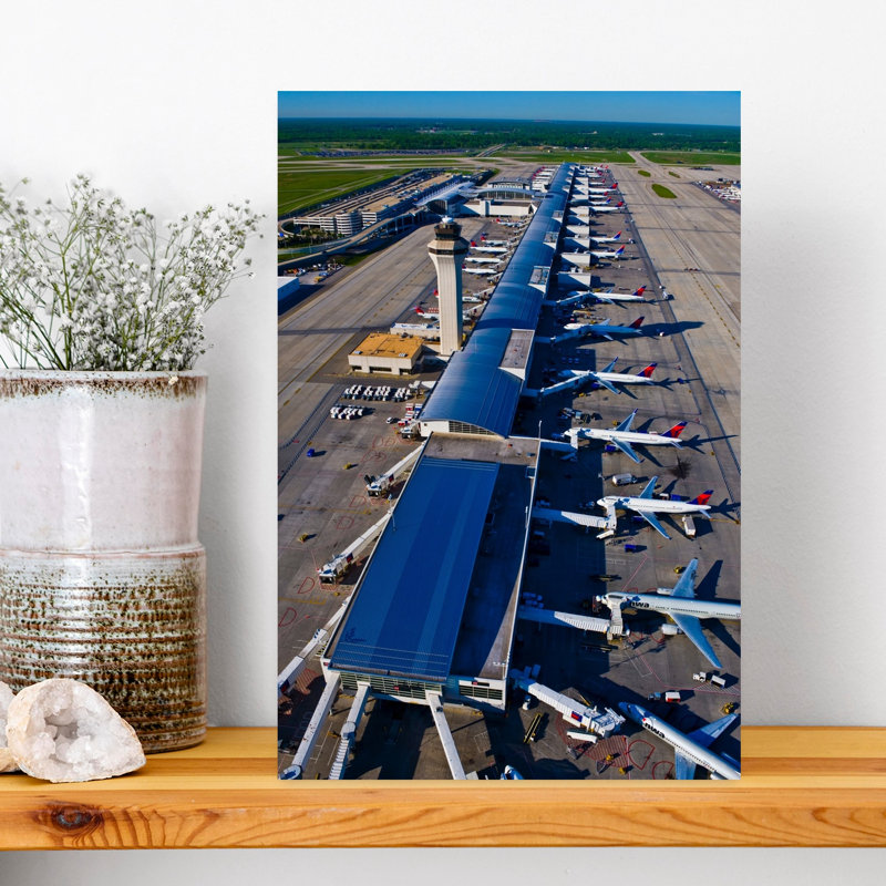 Aerial View Of Detroit Metro Airport Michigan USA by Vito Palmisano - Wrapped Canvas Print, 45.72cm H x 30.48cm W