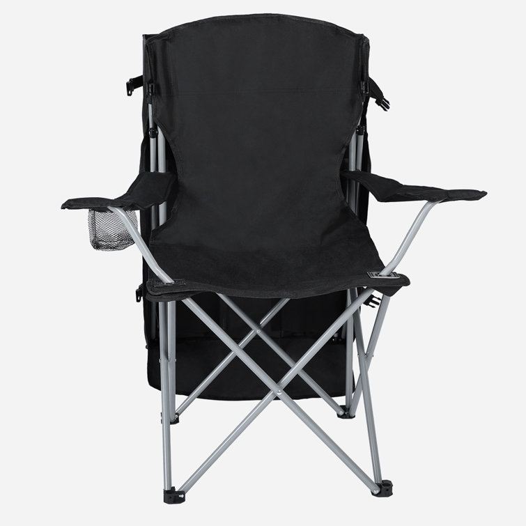 Arlmont & Co. Minodor Portable Lounge Chair Camping Chair with Umbrella and Cup  Holder Black for Camping Hiking & Reviews