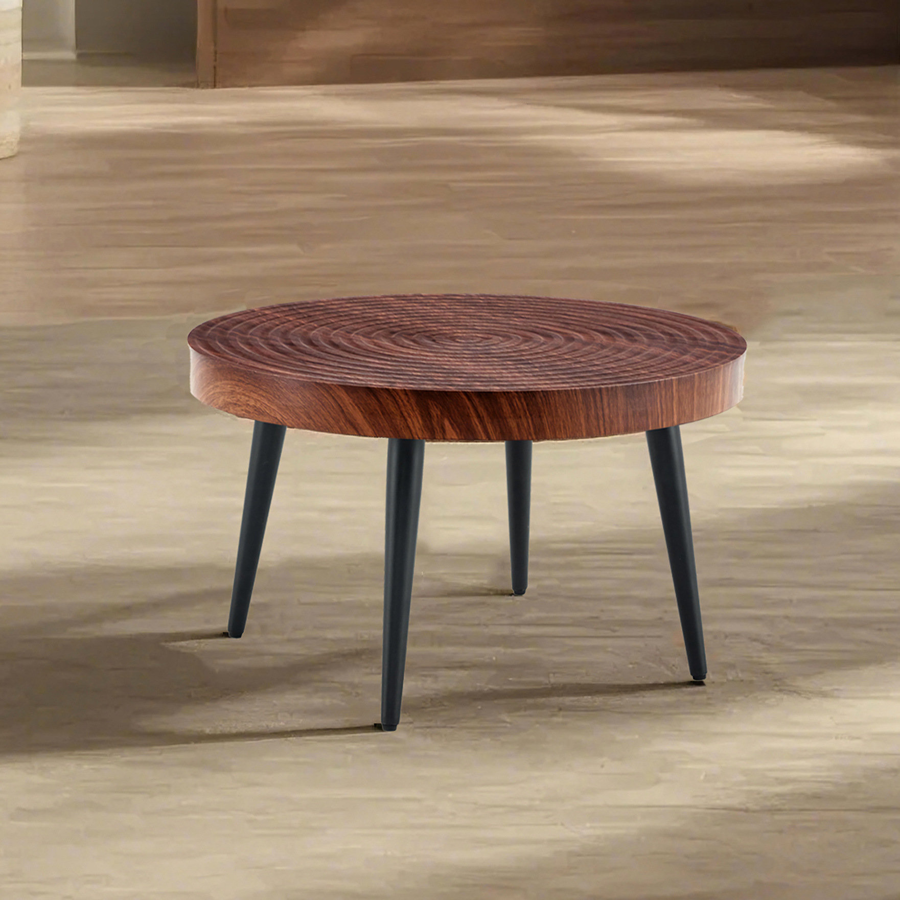 George Oliver Modern Round Coffee Table With Texture - 23.6 Inches ...