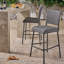 Ensemble de 2 tabourets de bar 29 po en rotin PE sans accoudoirs, gris