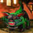 Halloween Inflatable 7ft Green Cat with Shakable Head Scary Halloween Blow up Cat with Built-in LEDs