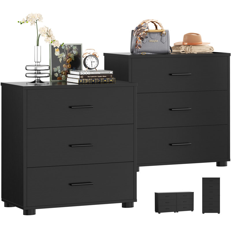 6-Drawer Dresser  For Bedroom, Living Room Or Home Office, Black