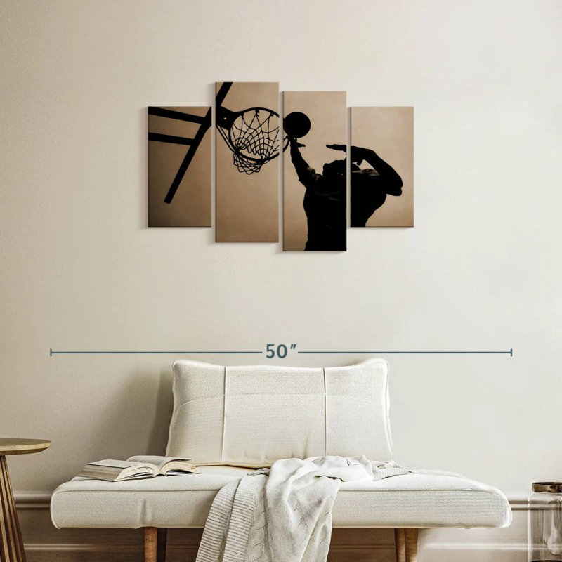 Silhouette de joueur de basket-ball Sireci, H 22 po x l 36 po
