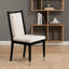 Chaise d'appoint 2 pièces de style contemporain avec pieds fléchés et dossier en angle avec pieds argentés et finition noire et blanche