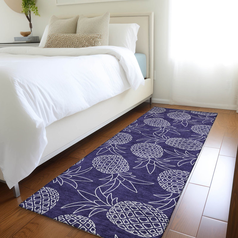 Premium Machine Washable Chiekezi AMF161 Blue Rug, Runner 2'3" x 7'6"