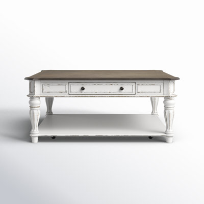 Grande table carrée Colchester avec 1 tiroir et roulettes