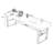 White solid wood study desk Double desk with Drawers-425000427