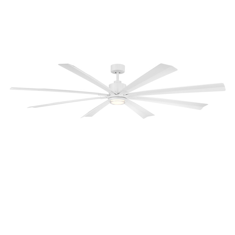 Size Matters 8-Blade Smart Ceiling Fan, Matte White, 65", Yes