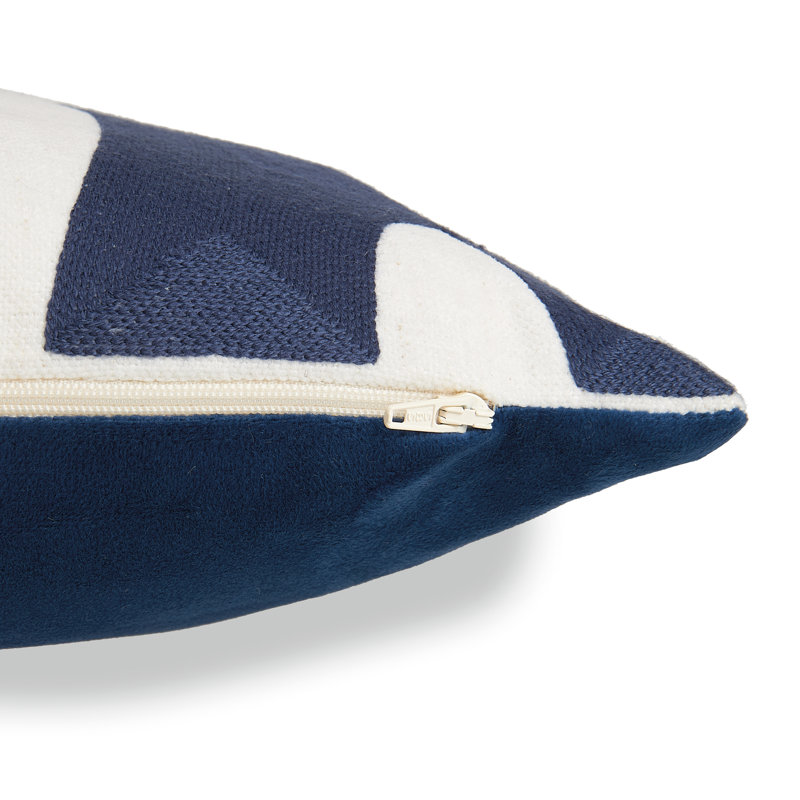 Square Throw Cushion Cover, Blue / White / Grey