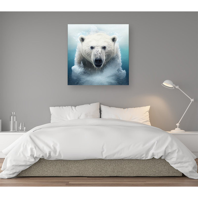 Polar Bear Watercolour - Wrapped Canvas Print