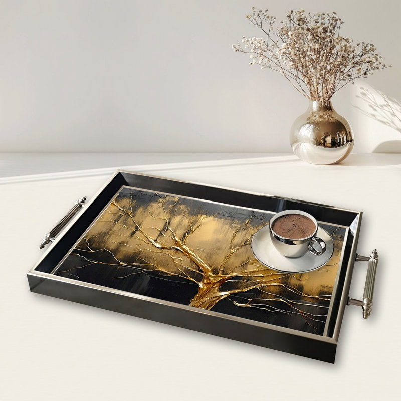 Elegant Glass Tray, 19.7 x 11.4 x 1.4 inches | 100% Durable Glass Construction | Easy to Clean with Damp Cloth | Ideal for Serving, Decorative Display, and Organizing | Stylish Addition to Home Décor