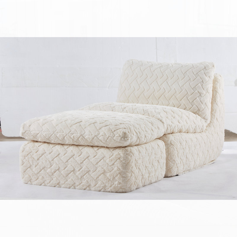 Chaise moderne avec pivot et repose-pieds, Blanc