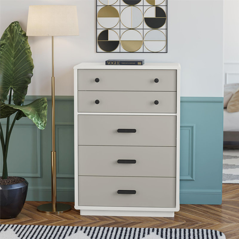 Grande commode en bois avec 5 tiroirs de rangement | Idée de cadeau