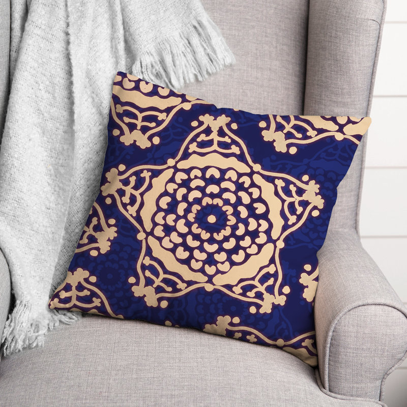 Outdoor Square Pillow Cover & Insert, Blue
